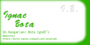 ignac bota business card